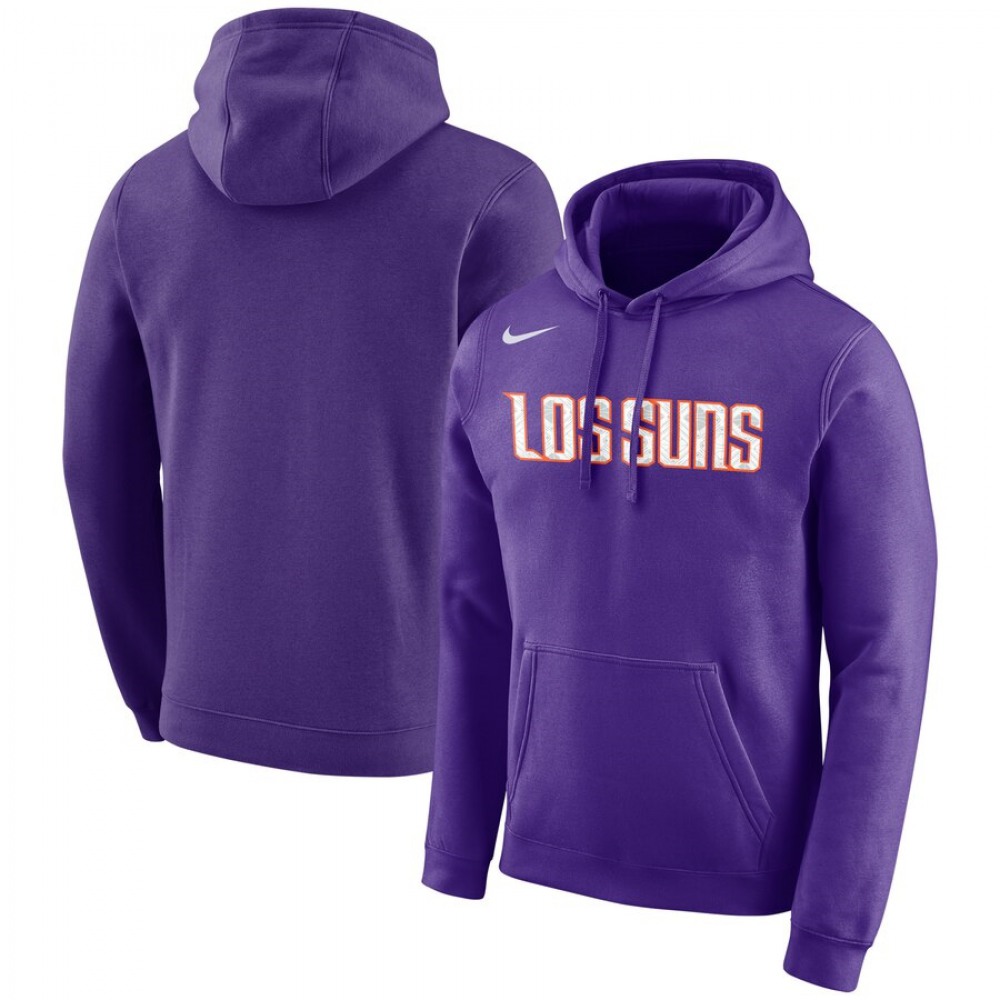 Men's Phoenix Suns Purple City Edition Logo Essential Pullover Hoodie 1