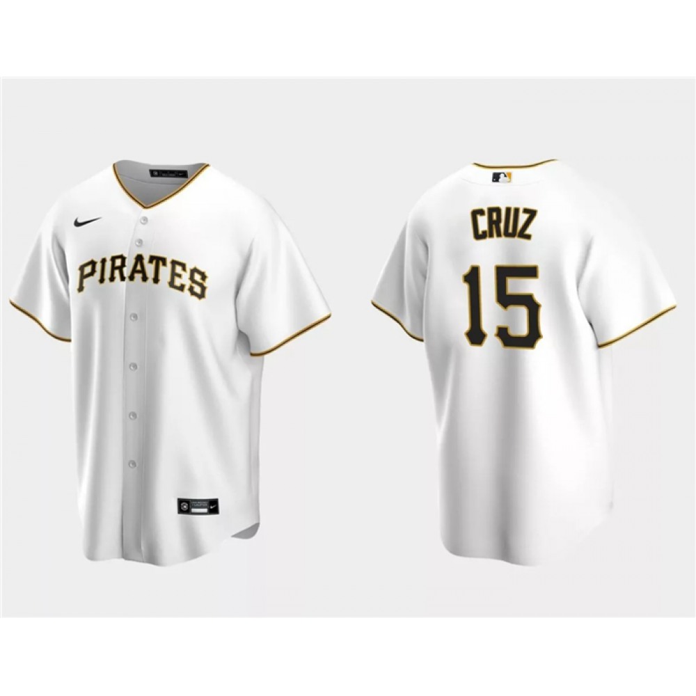 Men's Pittsburgh Pirates #15 Oneil Cruz White Cool Base Stitched Baseball Jersey 1