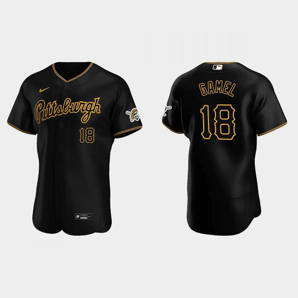 Men's Pittsburgh Pirates #18 Ben Gamel Black Flex Base Stitched Jersey 1