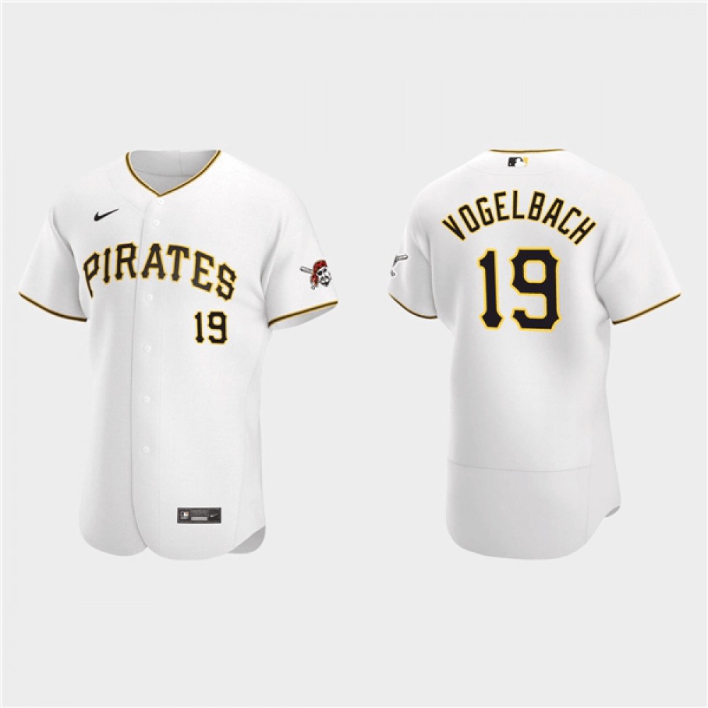 Men's Pittsburgh Pirates #19 Daniel Vogelbach White Flex Base Stitched MLB Jersey 1