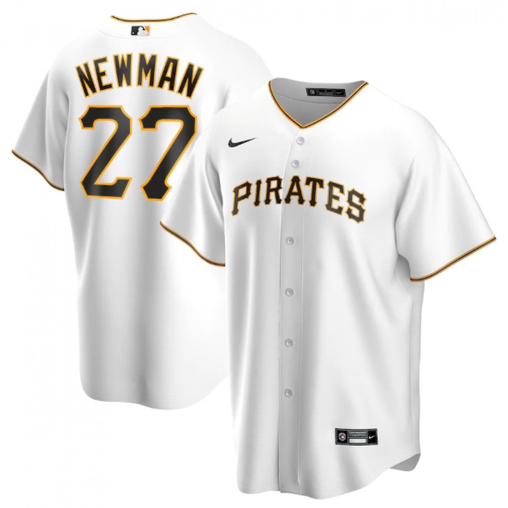 Men's Pittsburgh Pirates #27 Kevin Newman White Cool Base Stitched Jersey 1