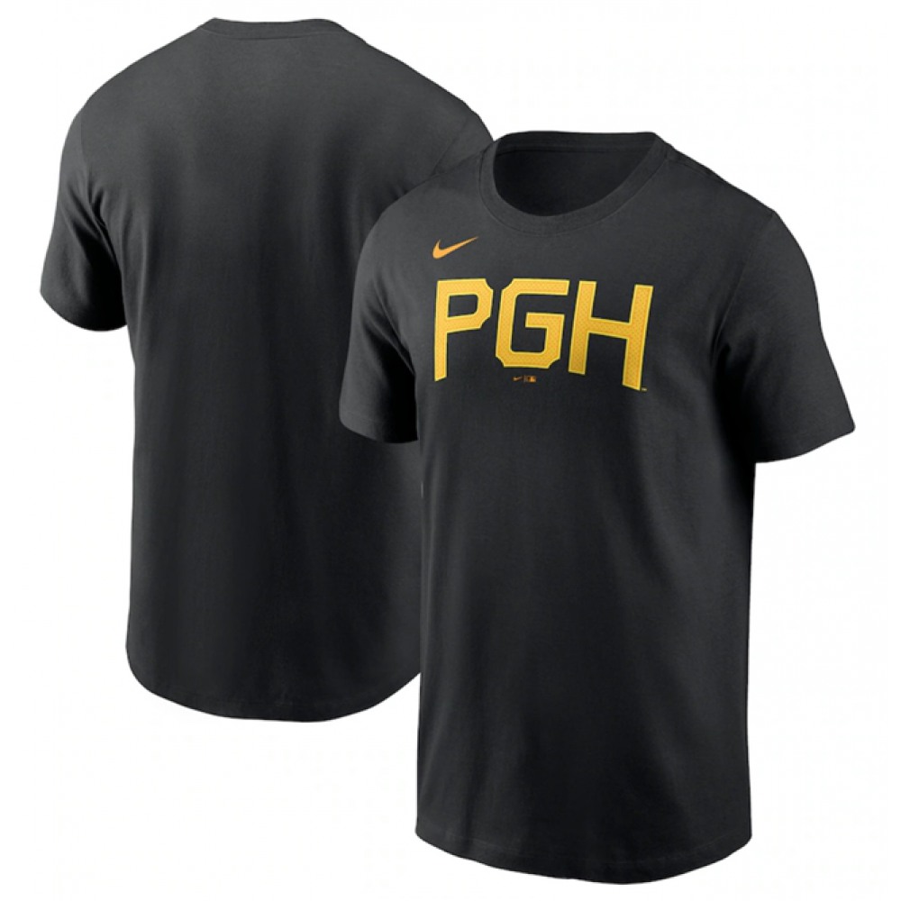 Men's Pittsburgh Pirates Black 2023 City Connect Wordmark T-Shirt 1