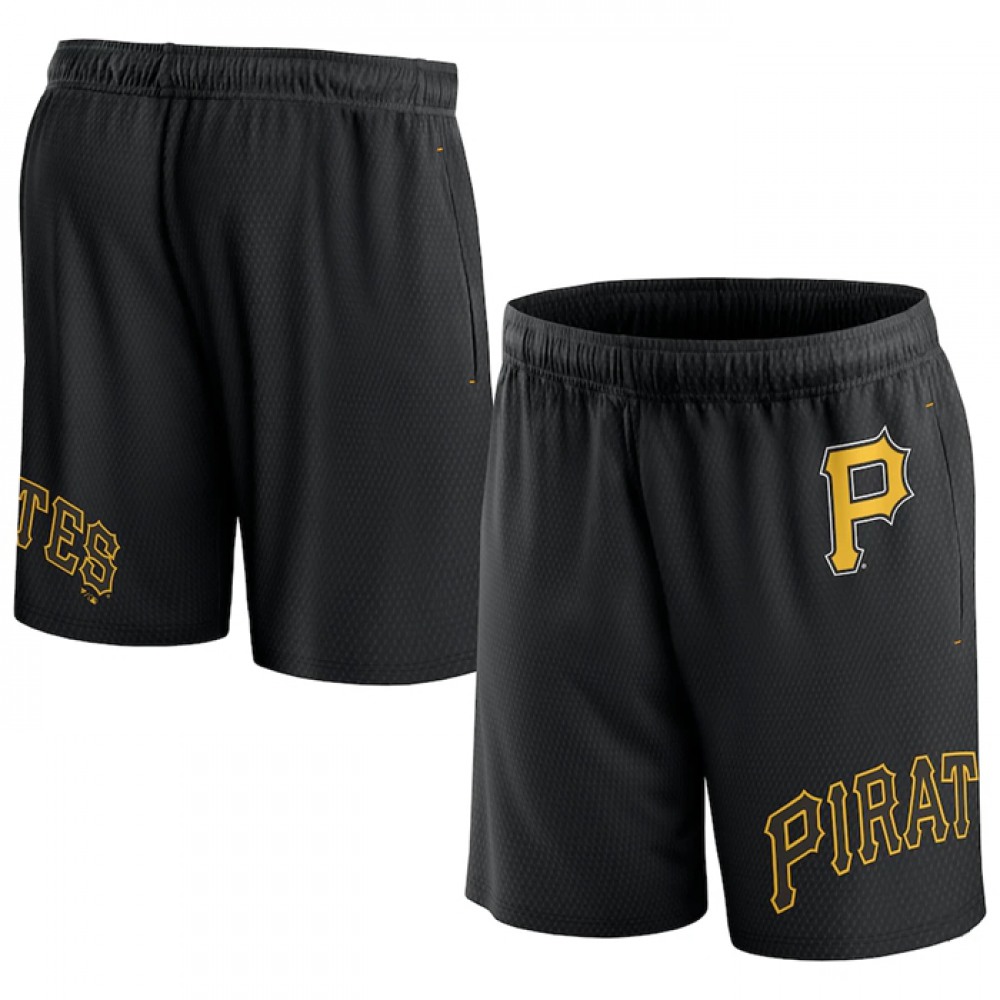 Men's Pittsburgh Pirates Black Clincher Mesh Shorts 1