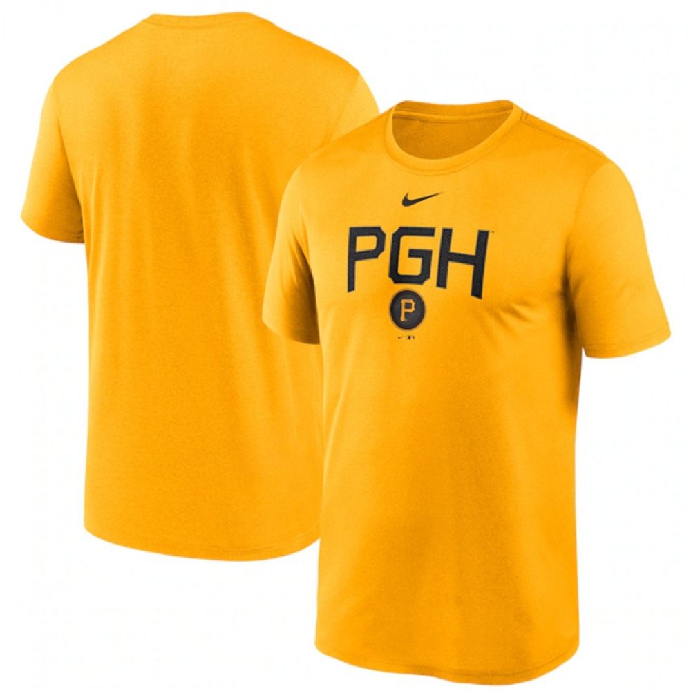 Men's Pittsburgh Pirates Gold 2023 City Connect Large Logo T-Shirt 1