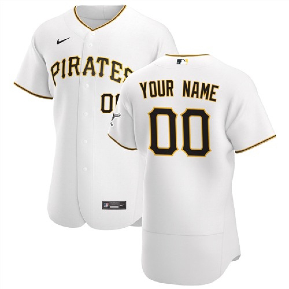 Men's Pittsburgh Pirates White Customized Stitched MLB Jersey 1