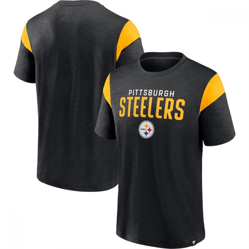 Men's Pittsburgh Steelers Black Home Stretch Team T-Shirt 1