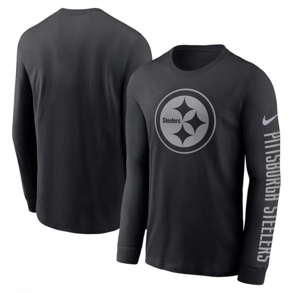 Men's Pittsburgh Steelers Black Long Sleeve T-Shirt 1