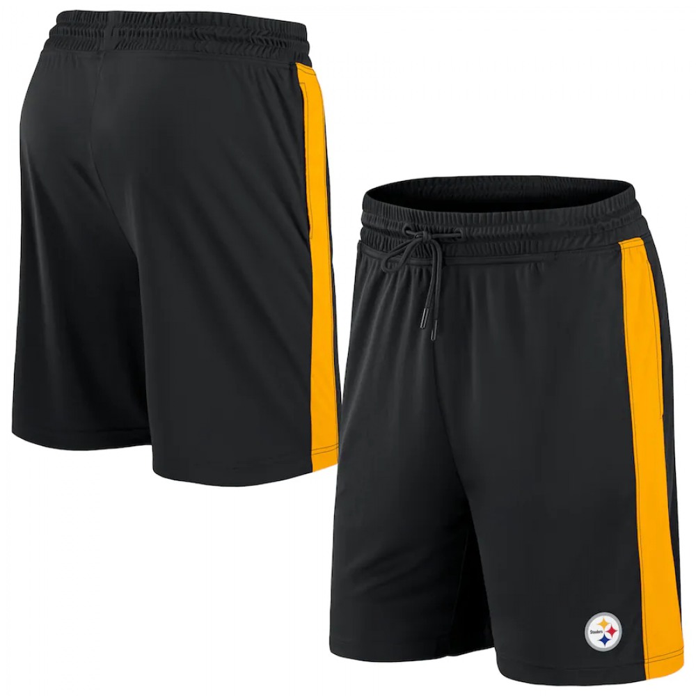 Men's Pittsburgh Steelers Black Performance Shorts 1