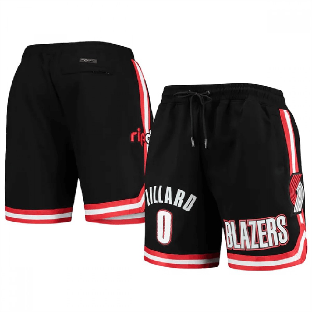Men's Portland Trail Blazers #0 Damian Lillard Black Shorts 1