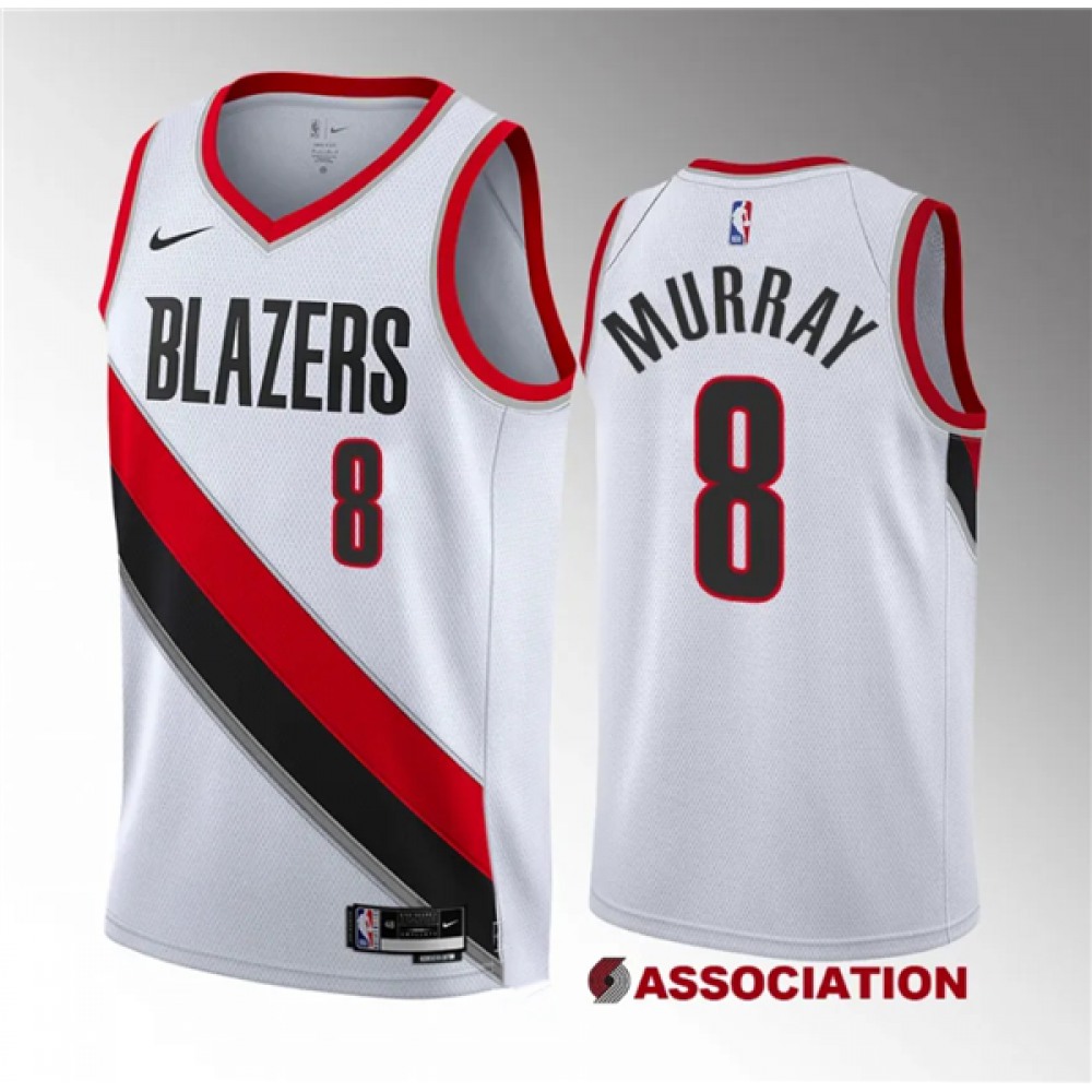 Men's Portland Trail Blazers #8 Kris Murray White 2023 Draft Association Edition Stitched Basketball Jersey 1