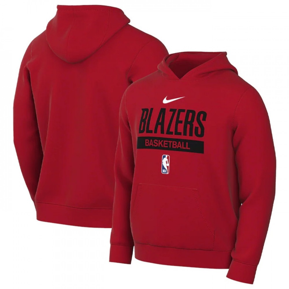 Men's Portland Trail Blazers Red Spotlight Fleece Overhead Hoodie 1