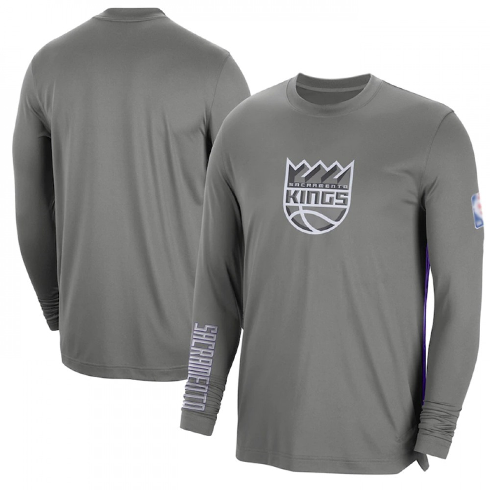 Men's Sacramento Kings Grey 2022/23 City Edition Essential Expressive Long Sleeve T-Shirt 1