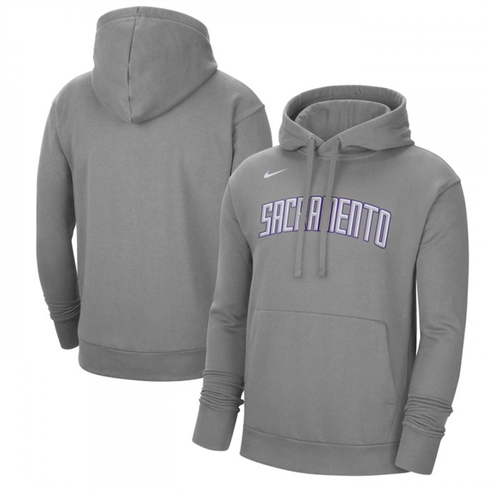 Men's Sacramento Kings Heather Charcoal 2022/23 City Edition Essential Pullover Hoodie 1