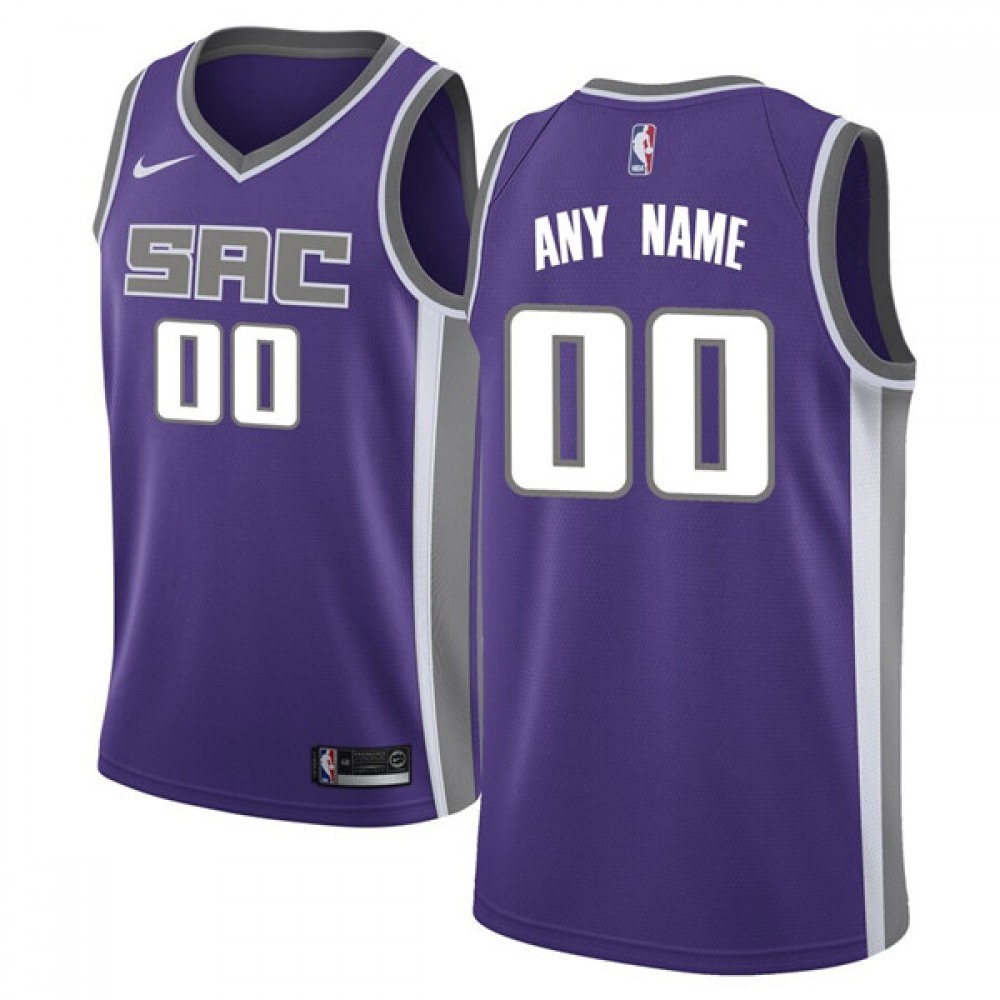 Men's Sacramento Kings Purple Customized Stitched NBA Jersey 1