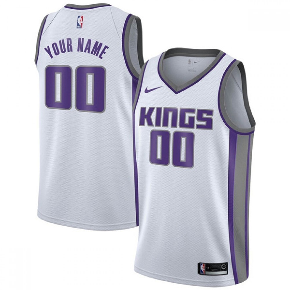 Men's Sacramento Kings White Customized Stitched NBA Jersey 1