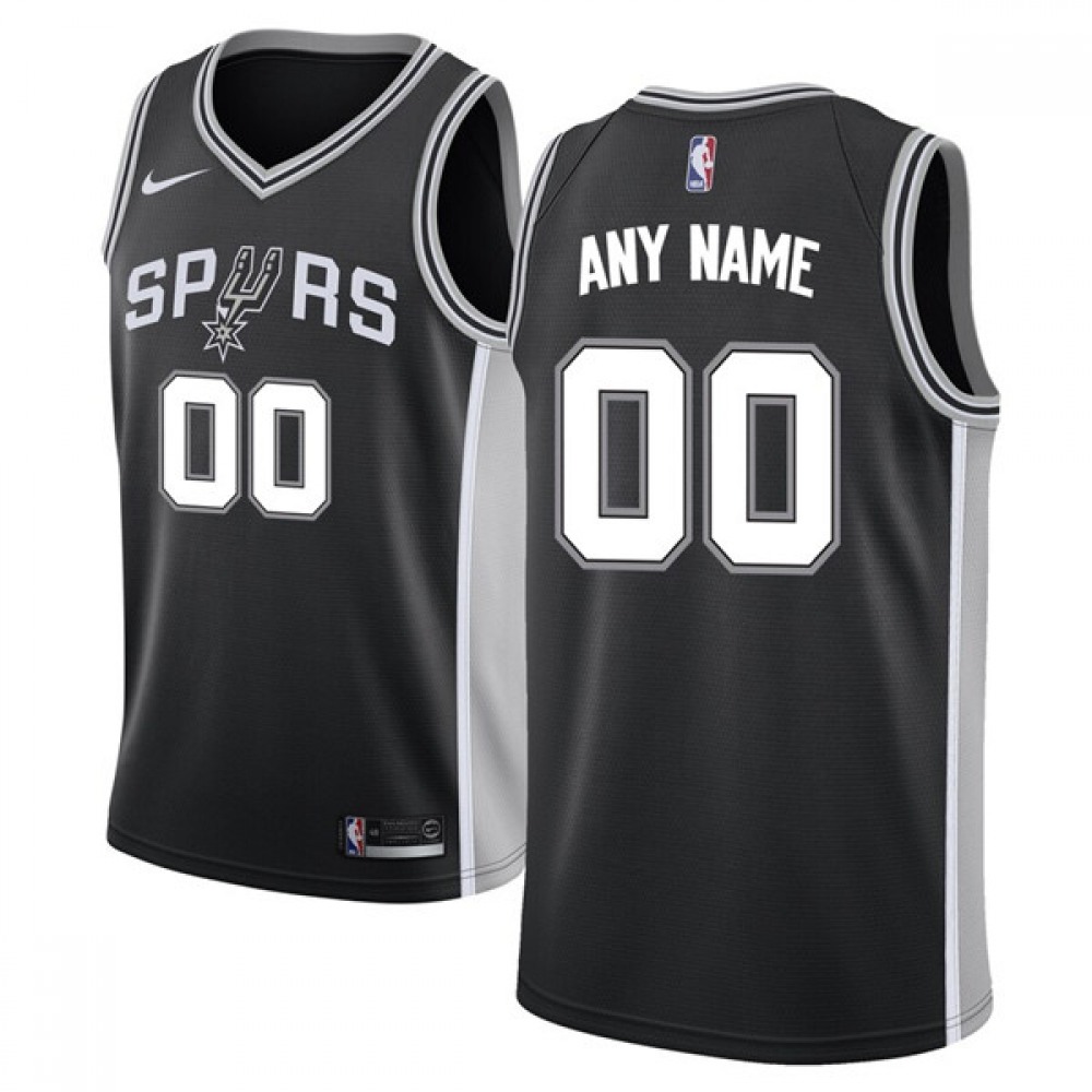 Men's San Antonio Spurs Black Customized Stitched NBA Jersey 1