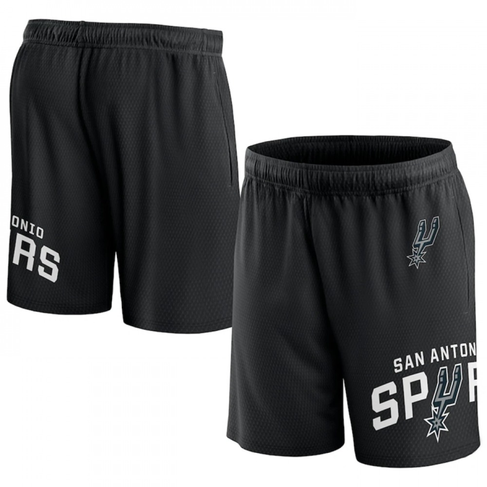 Men's San Antonio Spurs Black Free Throw Mesh Shorts 1
