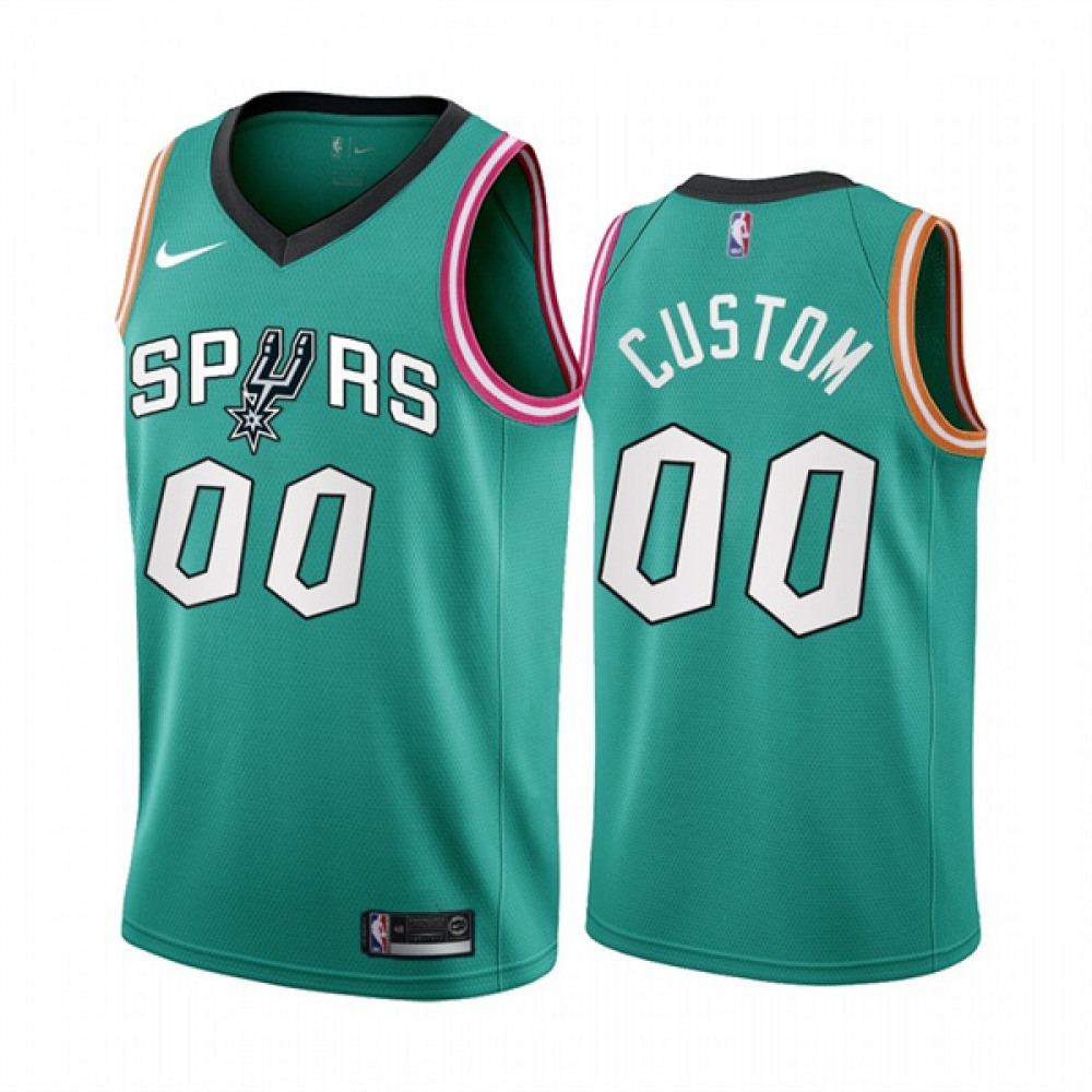 Men's San Antonio Spurs Customized 2022/23 Teal City Edition Stitched Basketball Jersey 1