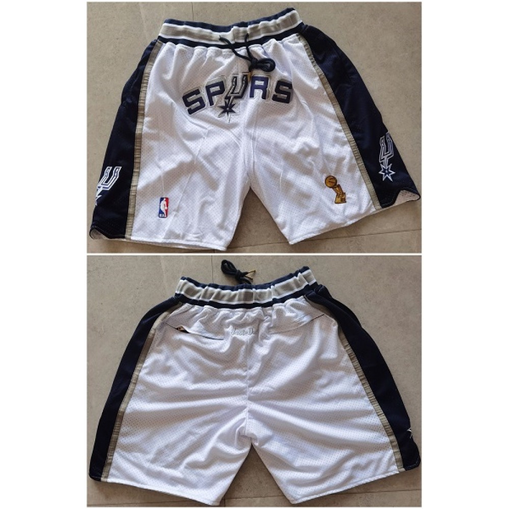 Men's San Antonio Spurs White Shorts (Run Small) 1