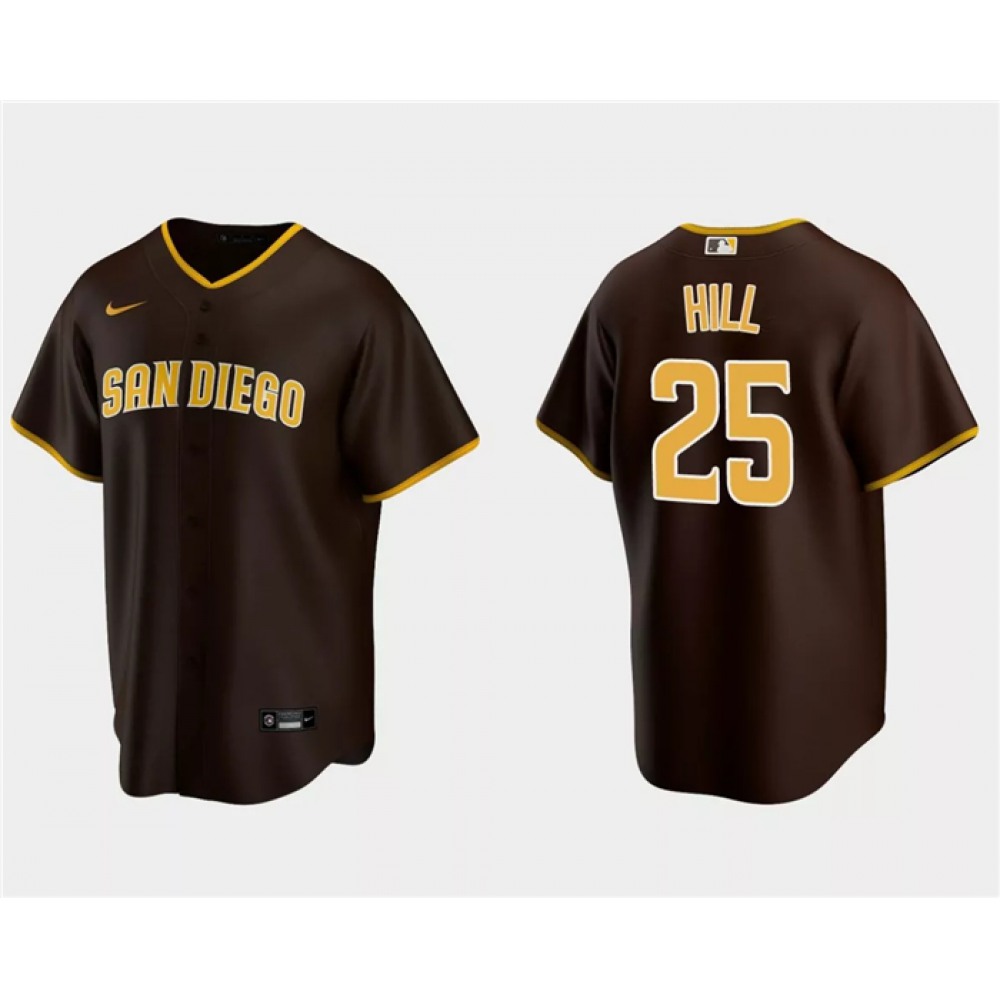 Men's San Diego Padres #25 Tim Hill Brown Cool Base Stitched Jersey 1