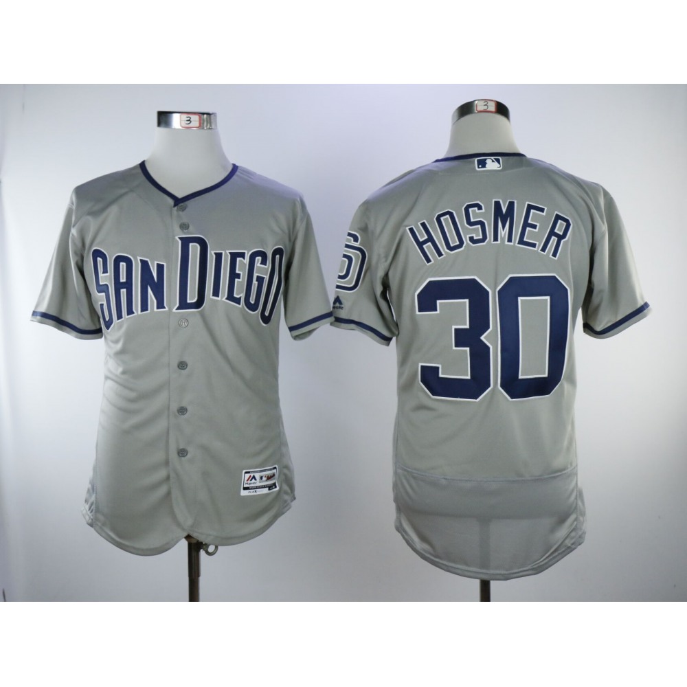 Men's San Diego Padres #30 Eric Hosmer Grey Flexbase Authentic Collection Stitched MLB Jersey 1