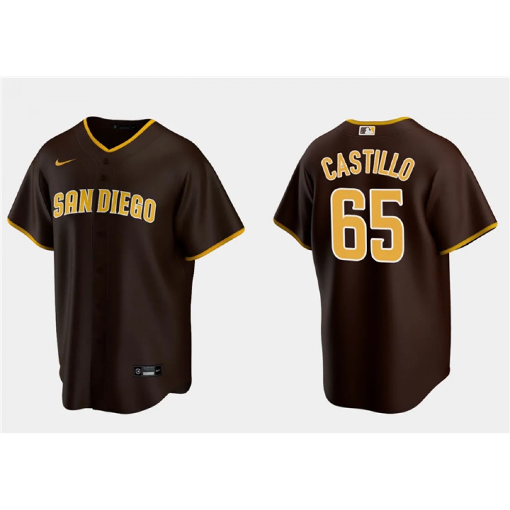 Men's San Diego Padres #65 Jose Castillo Brown Cool Base Stitched Jersey 1