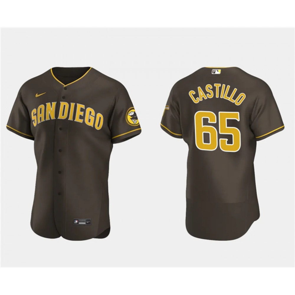 Men's San Diego Padres #65 Jose Castillo Brown Flex Base Stitched Baseball Jersey 1