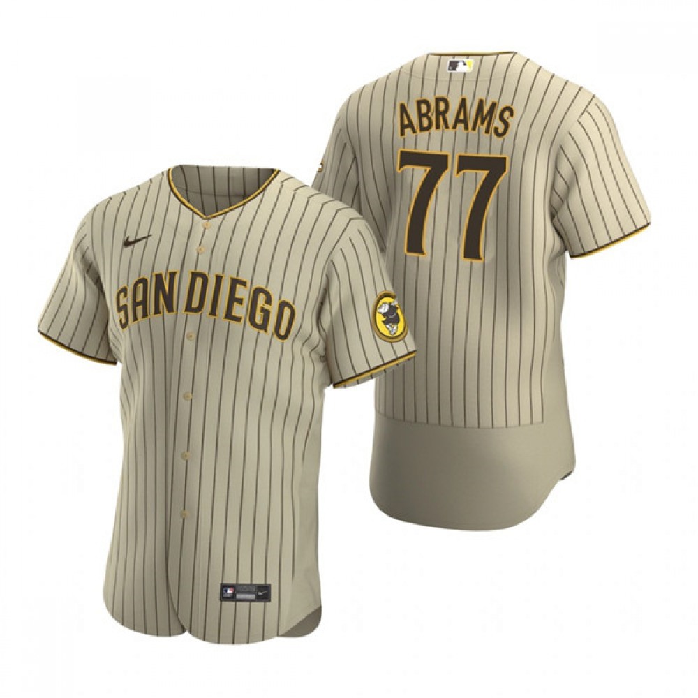 Men's San Diego Padres #77 C.J. Abrams Tan Flex Base Stitched Baseball Jersey 1