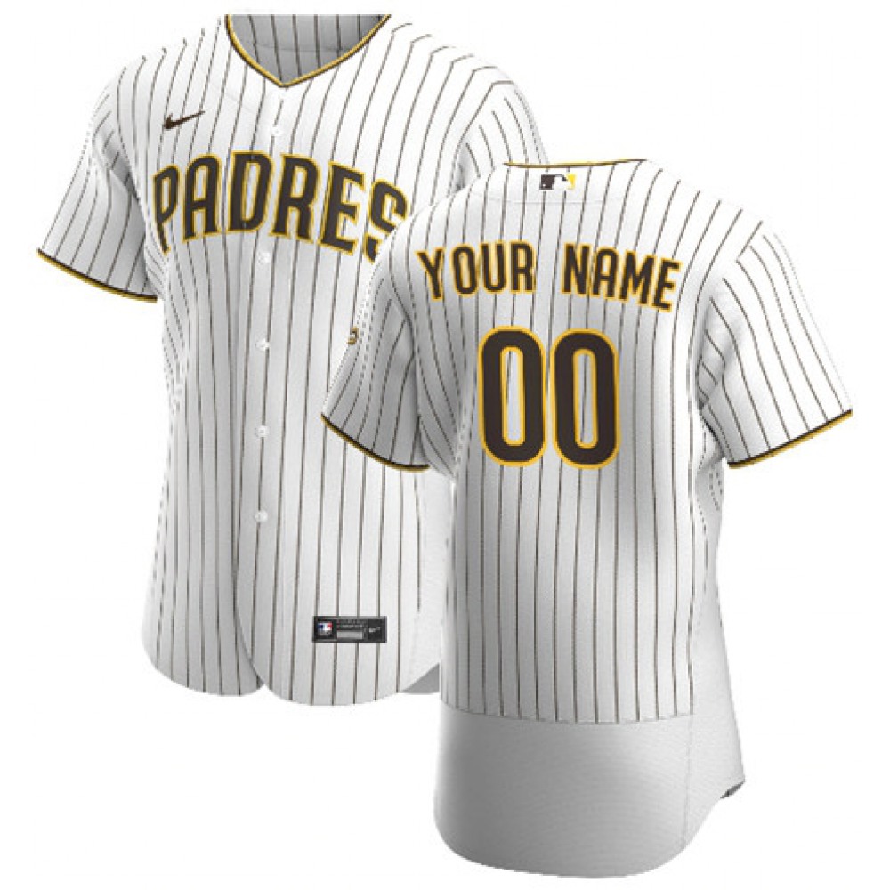 Men's San Diego Padres White Customized Stitched MLB Jersey 1