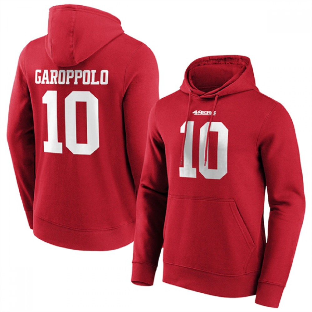 Men's San Francisco 49ers #10 Jimmy Garoppolo Red Hoodie 1