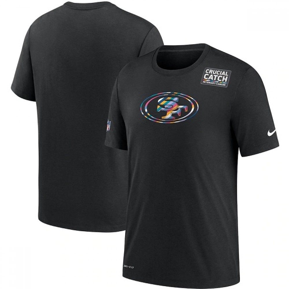 Men's San Francisco 49ers 2020 Black Sideline Crucial Catch Performance T-Shirt 1
