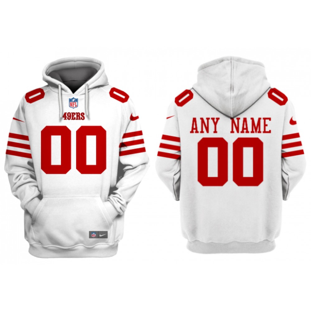 Men's San Francisco 49ers Active Player Custom White Alternate Pullover Hoodie 1