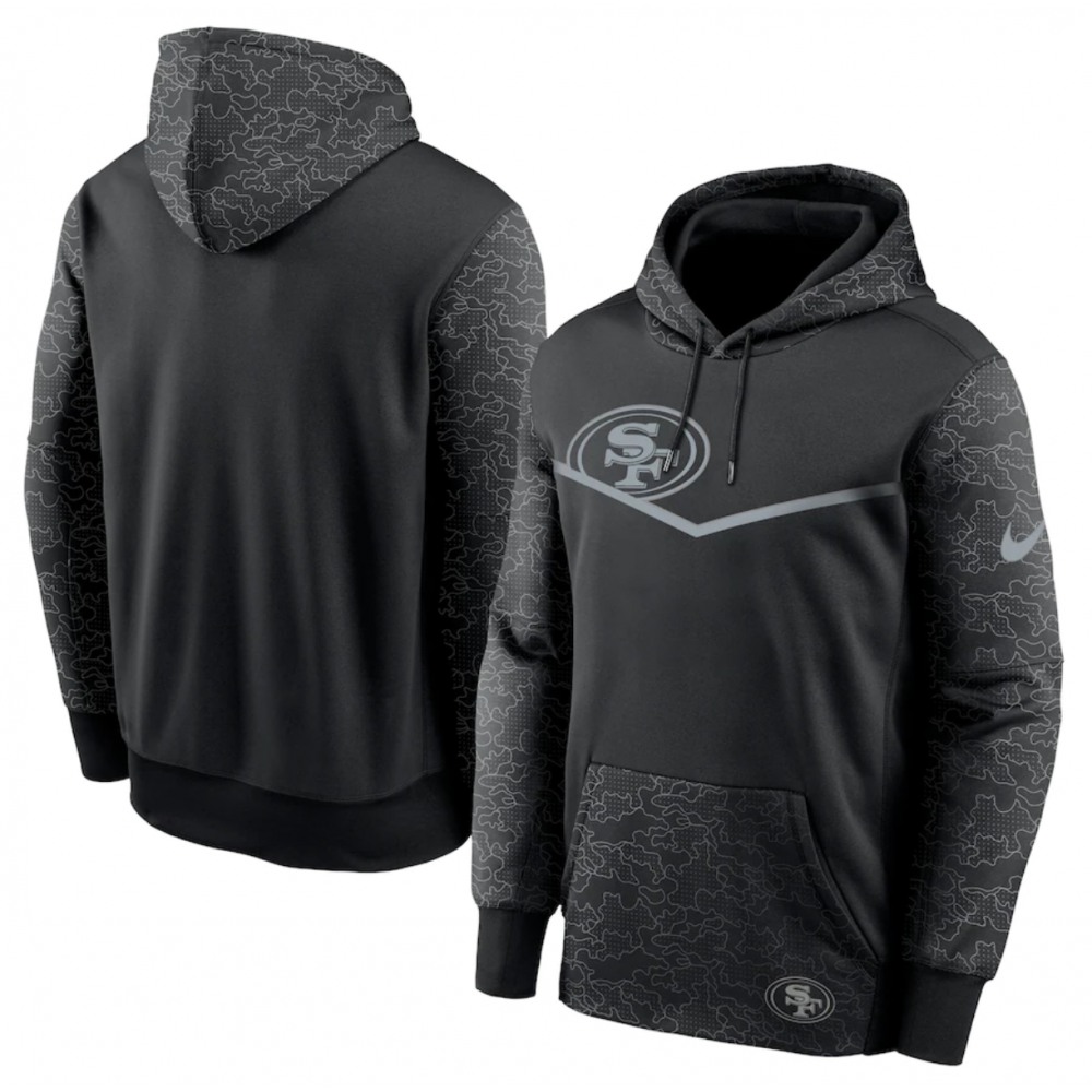 Men's San Francisco 49ers Black Reflective Therma Hoodie 1
