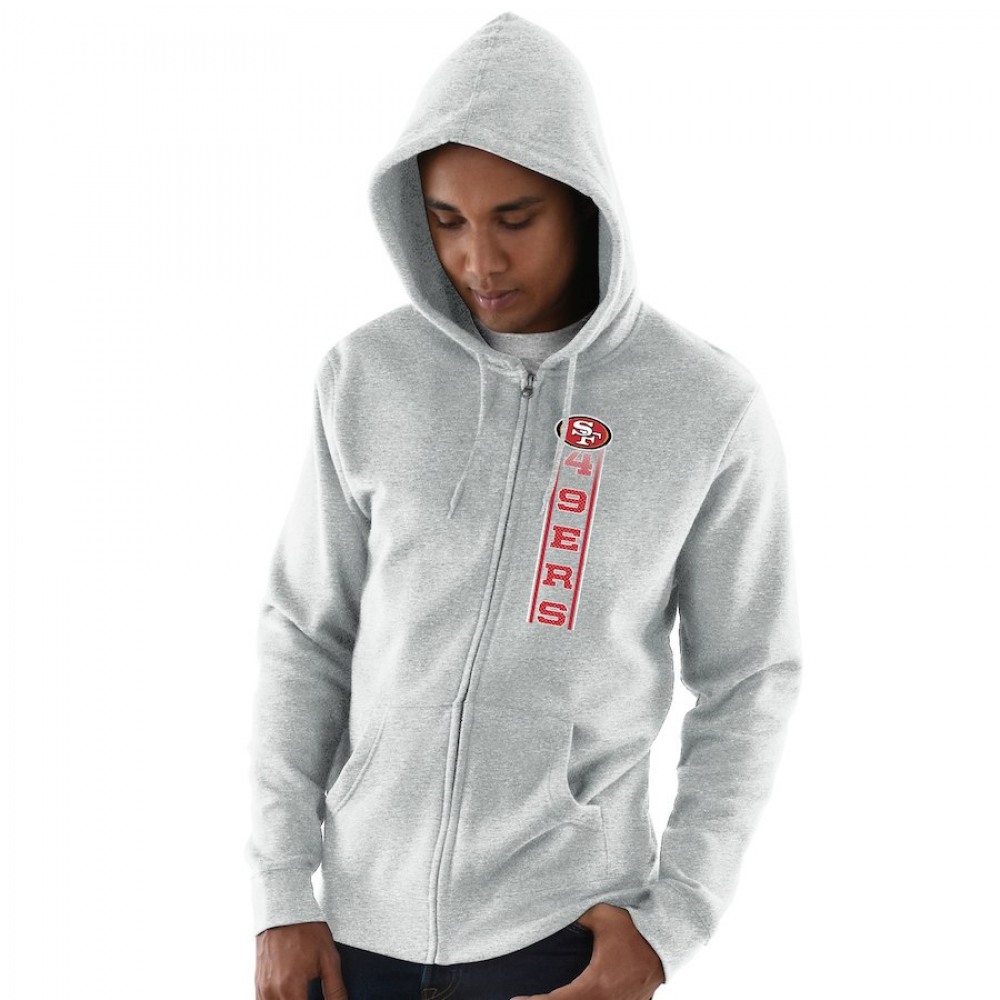 Men's San Francisco 49ers Heathered Gray Hook and Ladder Full-Zip NFL Hoodie 1