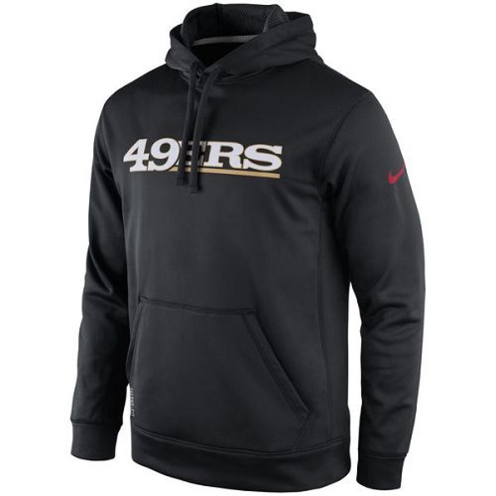 Men's San Francisco 49ers Black KO Wordmark Essential Performance Hoodie 1