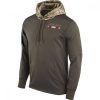 Men's San Francisco 49ers Olive Salute to Service Sideline Therma Pullover Hoodie