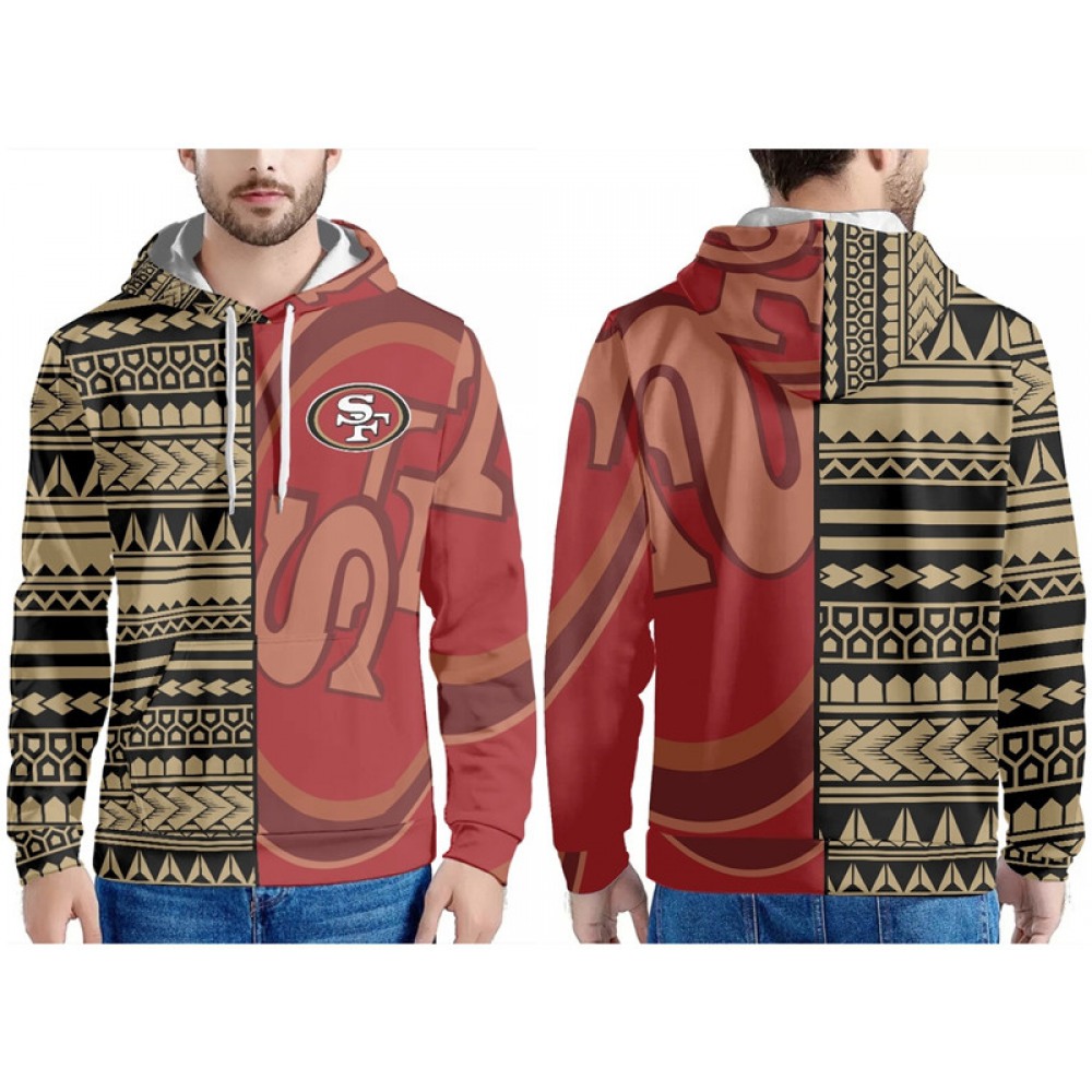 Men's San Francisco 49ers Red/Gold Pullover Hoodie 1