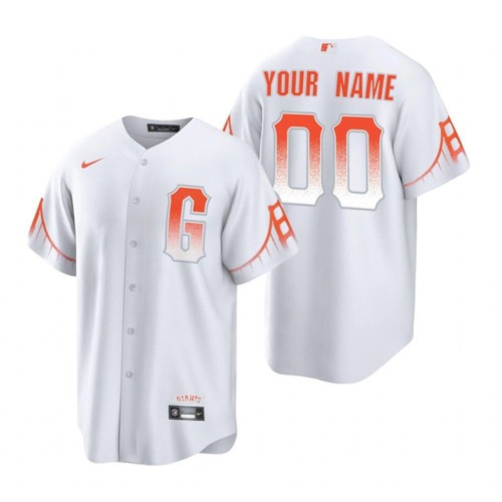 Men's San Francisco Giants ACTIVE PLAYER Custom White City Connect Cool Base Stitched Jersey 1