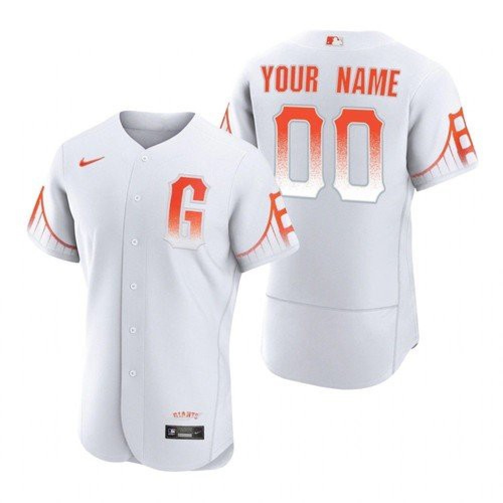 Men's San Francisco Giants ACTIVE PLAYER Custom White City Connect Flex Base Stitched Jersey 1