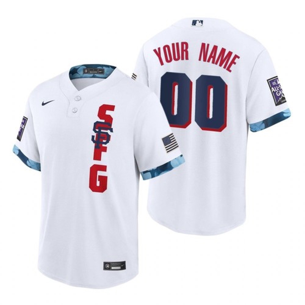 Men's San Francisco Giants ACTIVE Player Custom 2021 White All-Star Cool Base Stitched MLB Jersey 1