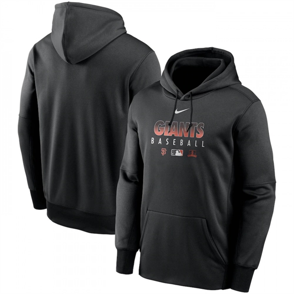 Men's San Francisco Giants Black 2022 Performance Pullover Hoodie 1
