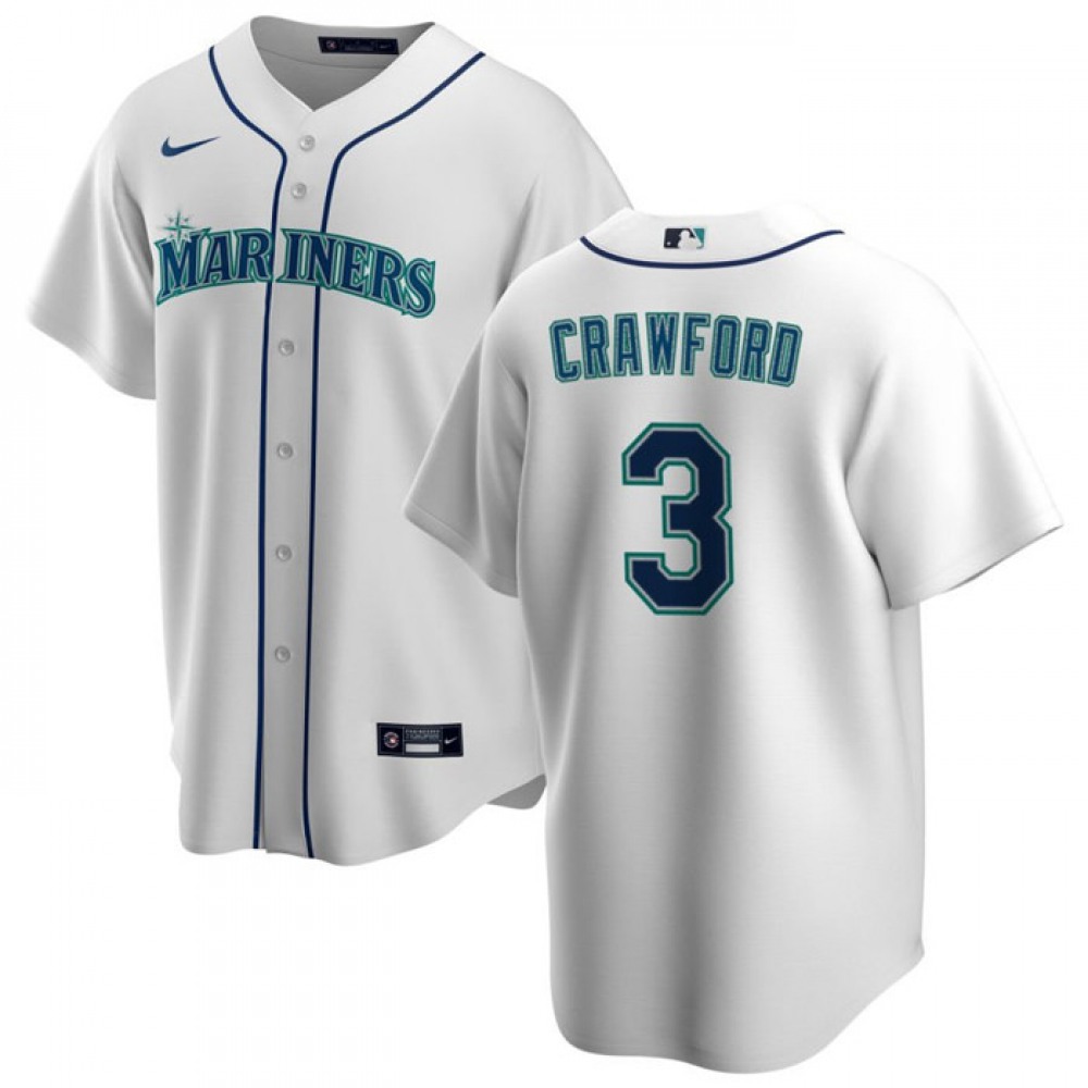 Men's Seattle Mariners #3 J.P. Crawford White Cool Base Stitched jersey 1