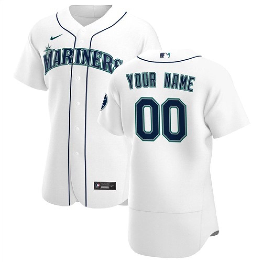 Men's Seattle Mariners White Customized Stitched MLB Jersey 1