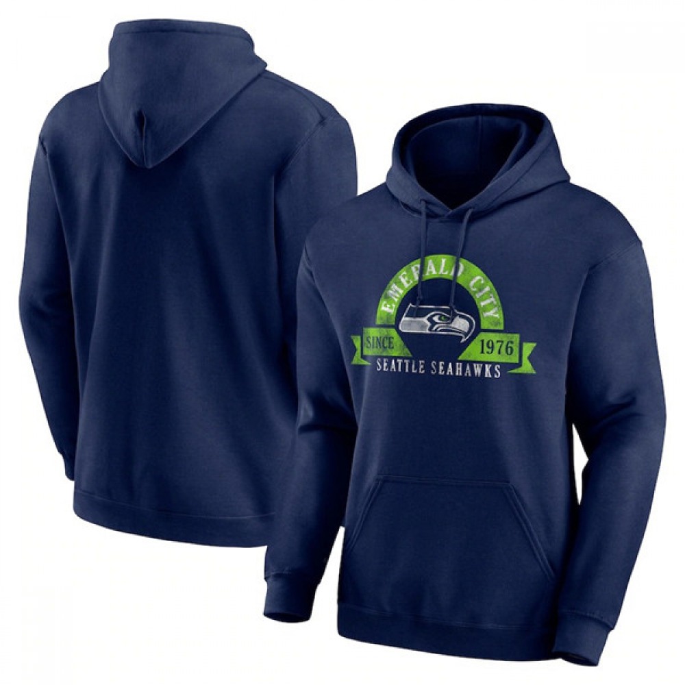 Men's Seattle Seahawks Navy Pullover Hoodie 1