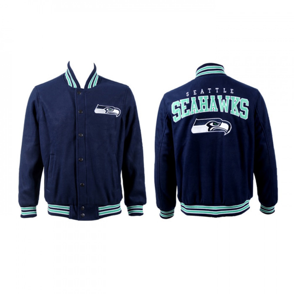 Men's Seattle Seahawks Navy Stitched Jacket 1