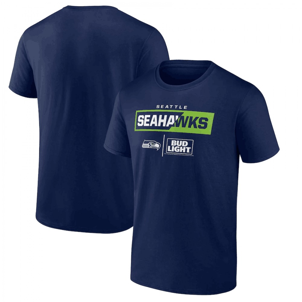Men's Seattle Seahawks Navy x Bud Light T-Shirt 1