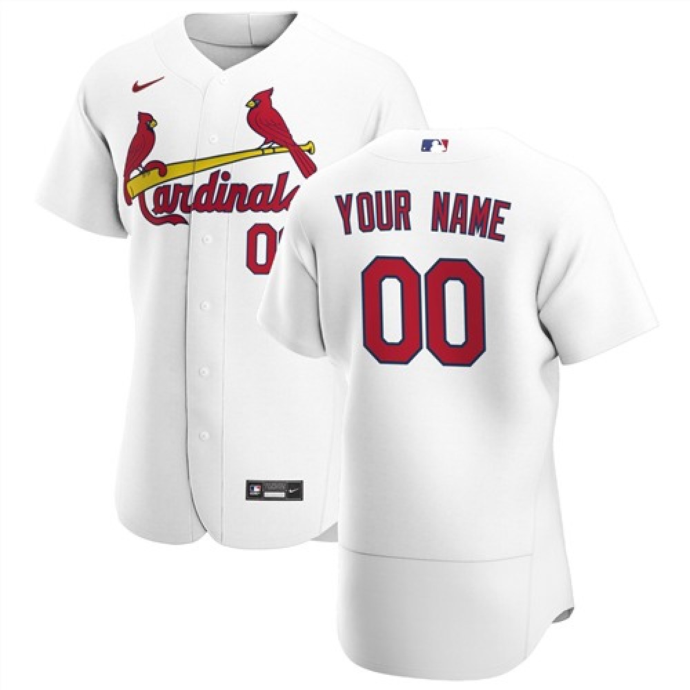 Men's St.Louis Cardinals White Customized Stitched MLB Jersey 1