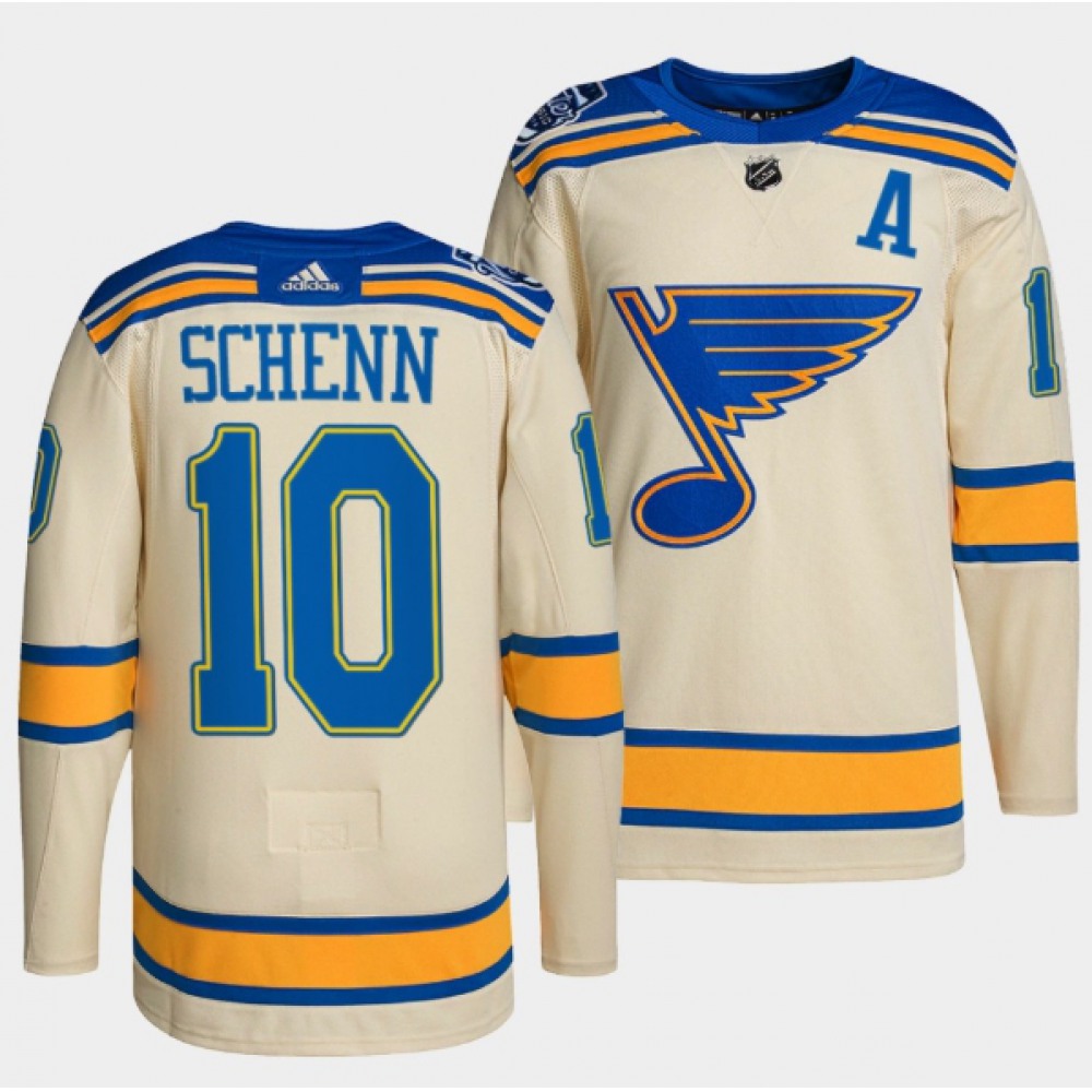 Men's St. Louis Blues #10 Brayden Schenn Cream 2022 Winter Classic Stitched Jersey 1