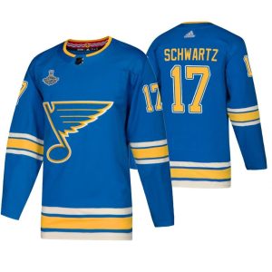 Men's St. Louis Blues #17 Jaden Schwartz 2019 Blue Stanley Cup Champions Stitched NHL Jersey