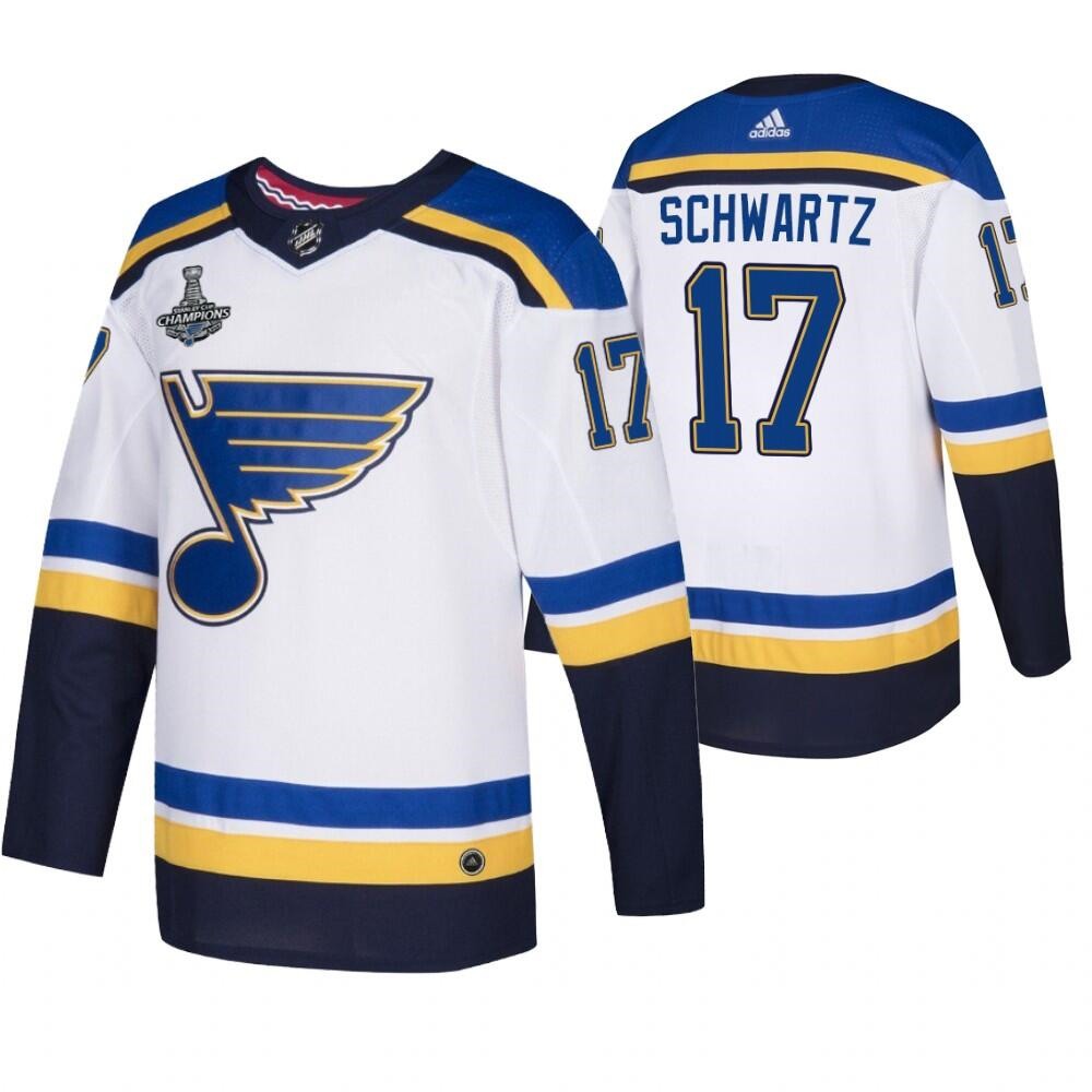 Men's St. Louis Blues #17 Jaden Schwartz 2019 White Stanley Cup Champions Stitched NHL Jersey 1